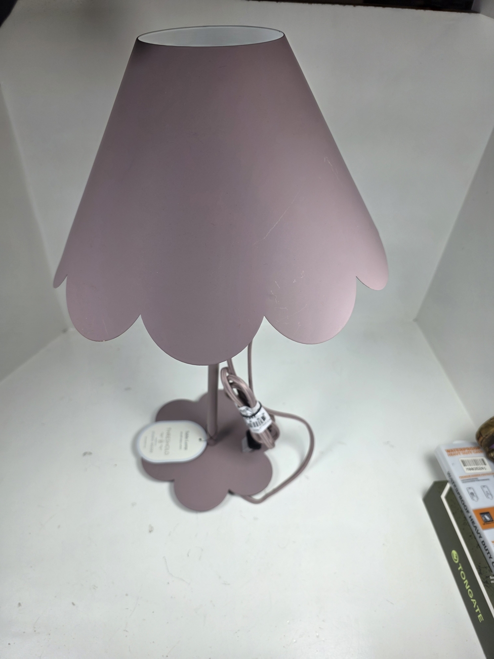 This is the Scallop Shade Metal Table Lamp Purple from Threshold